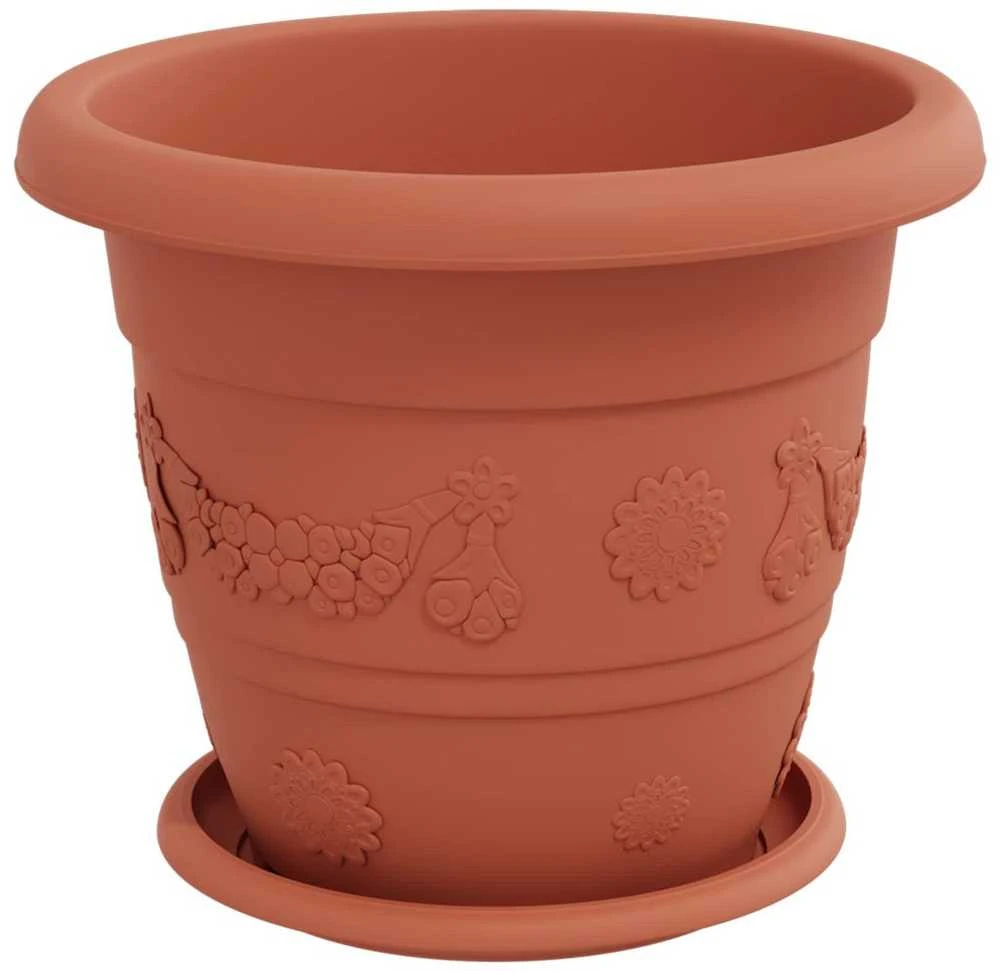 Augalų vazonai 24 pcs Raudona plyta Ø 26 x 21.5 cm Plastmasė