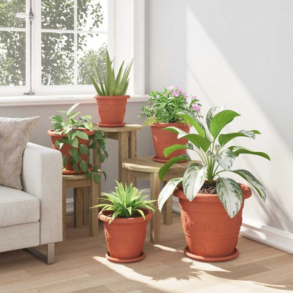 Augalų vazonai 24 pcs Raudona plyta Ø 26 x 21.5 cm Plastmasė