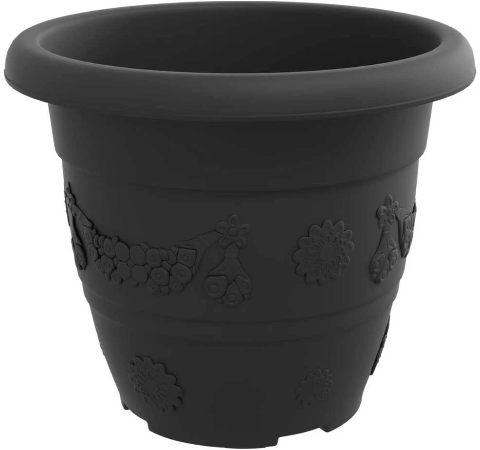 Augalų vazonai 6 pcs Juoda Ø 26 x 21.5 cm Plastmasė