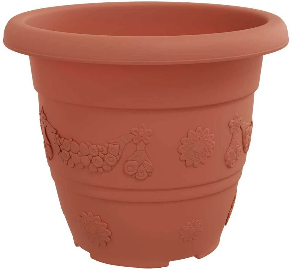 Augalų vazonai 6 pcs Raudona plyta Ø 26 x 21.5 cm Plastmasė