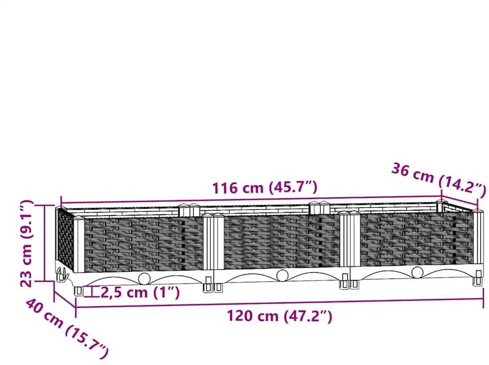Aukštas lovelis, 120x40x23cm, polipropilenas