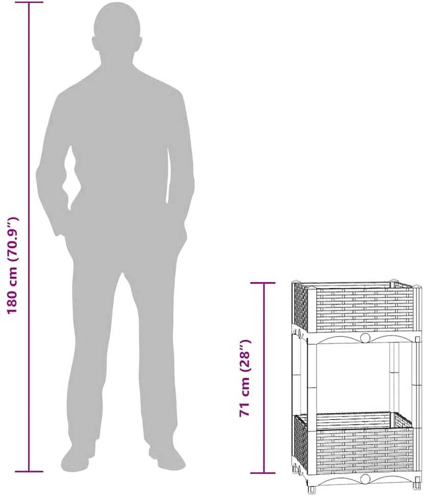 Aukštas lovelis, 40x40x71cm, polipropilenas