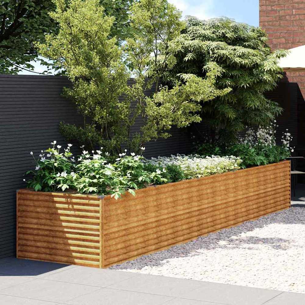 Aukštas sodo lovelis, 479x100x69cm, Corten plienas