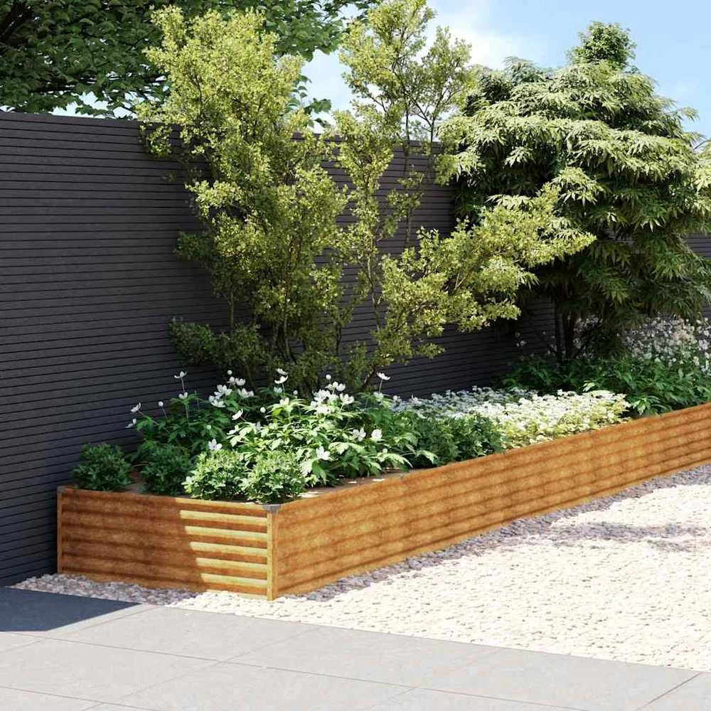 Aukštas sodo lovelis, 770x100x36cm, Corten plienas
