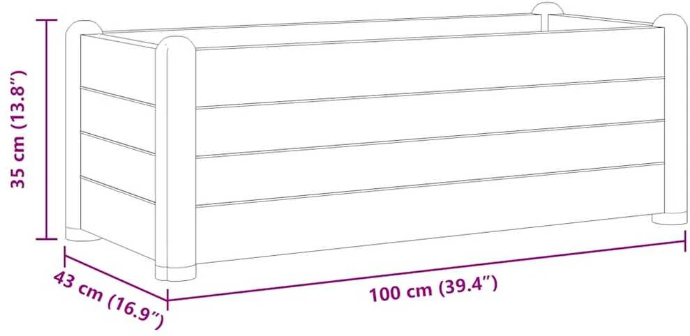 Aukštas sodo lovelis, antracito, 100x43x35cm, PP