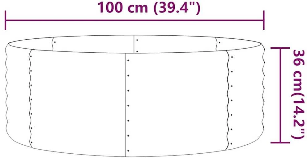 Aukštas sodo lovelis, rudas, 100x100x36cm, plienas