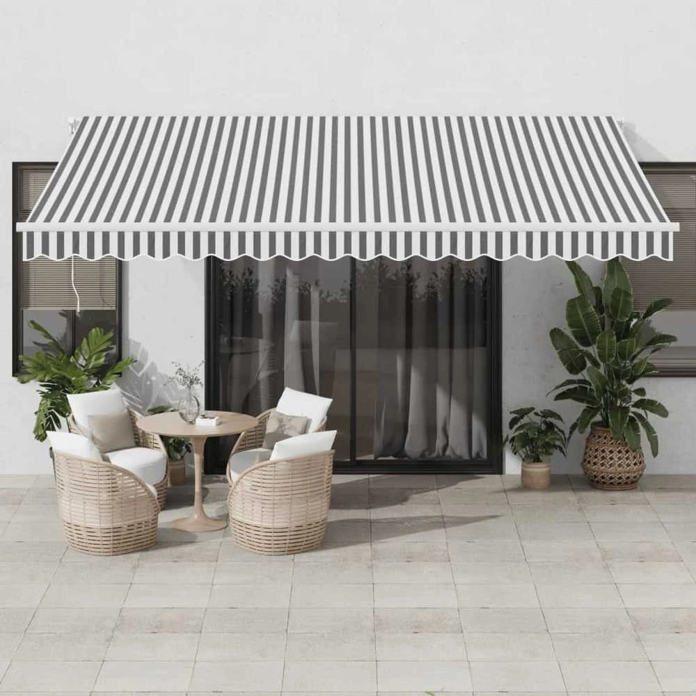 Automatinė ištraukiama markizė, antracito ir balta, 450x350cm