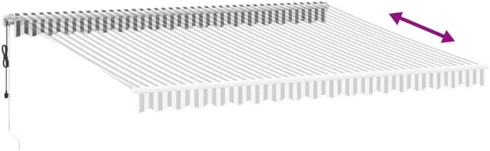 Automatinė ištraukiama markizė, antracito ir balta, 450x350cm