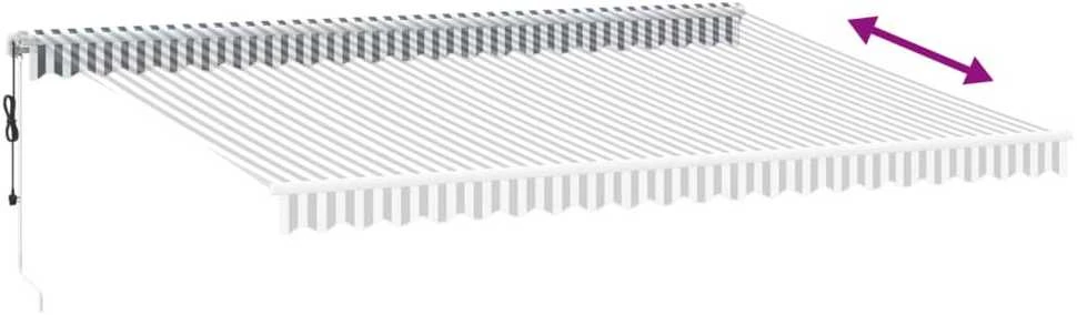 Automatinė ištraukiama markizė, antracito ir balta, 500x350cm