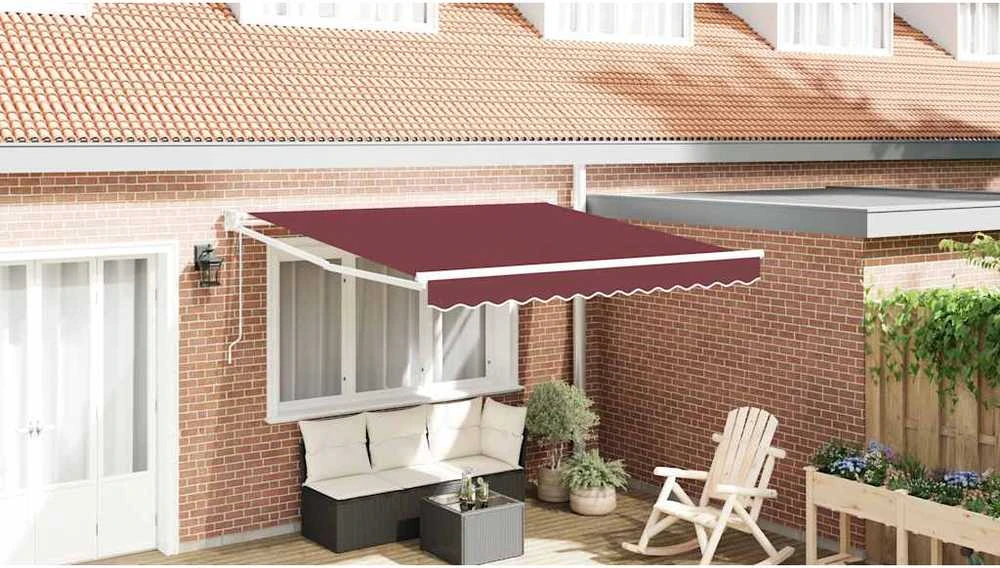 Automatinė ištraukiama markizė, bordo spalvos, 300x250cm