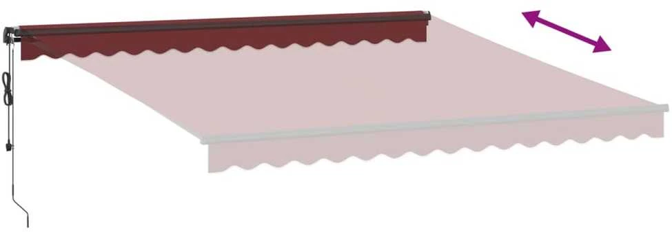 Automatinė ištraukiama markizė, bordo spalvos, 400x350cm