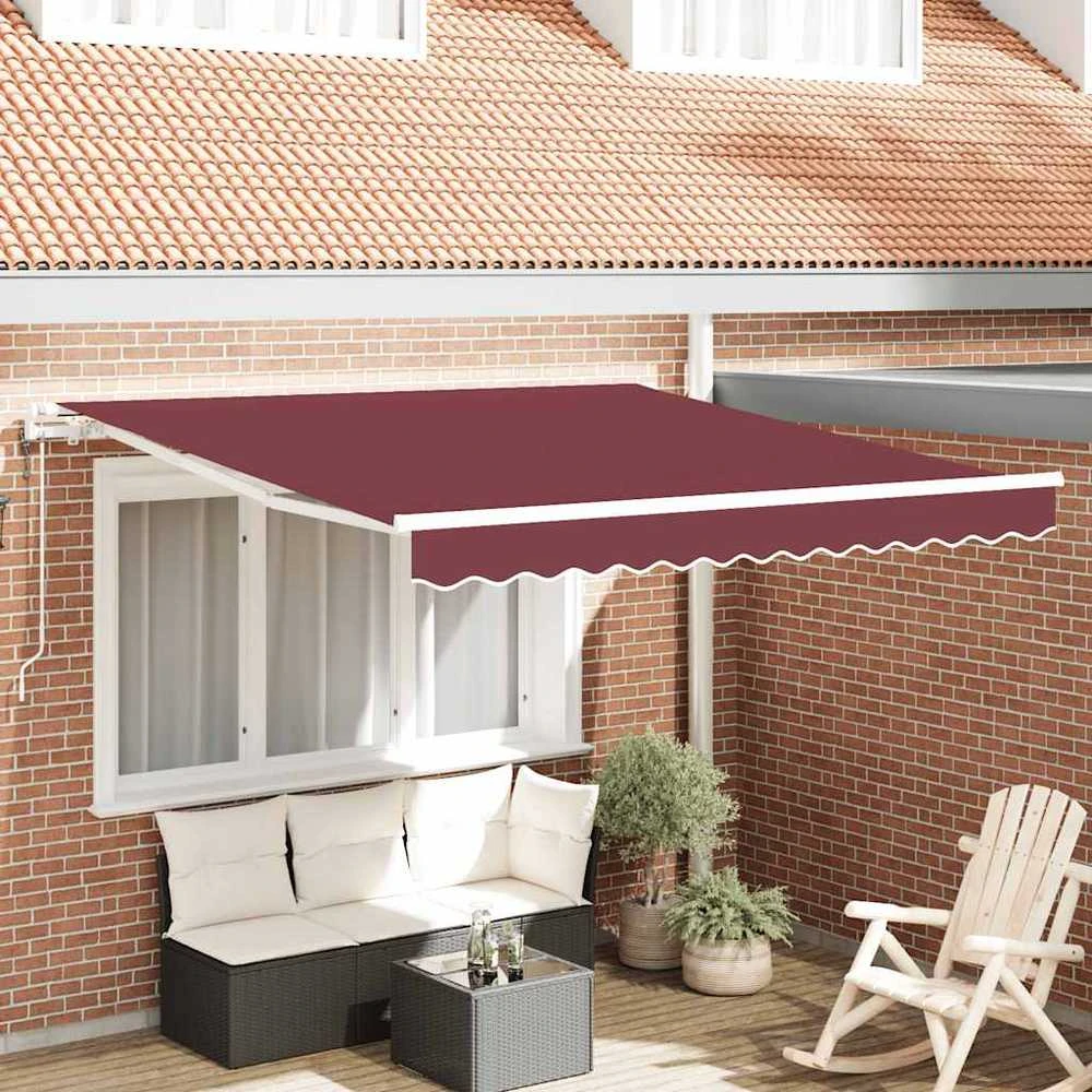 Automatinė ištraukiama markizė, bordo spalvos, 300x250cm
