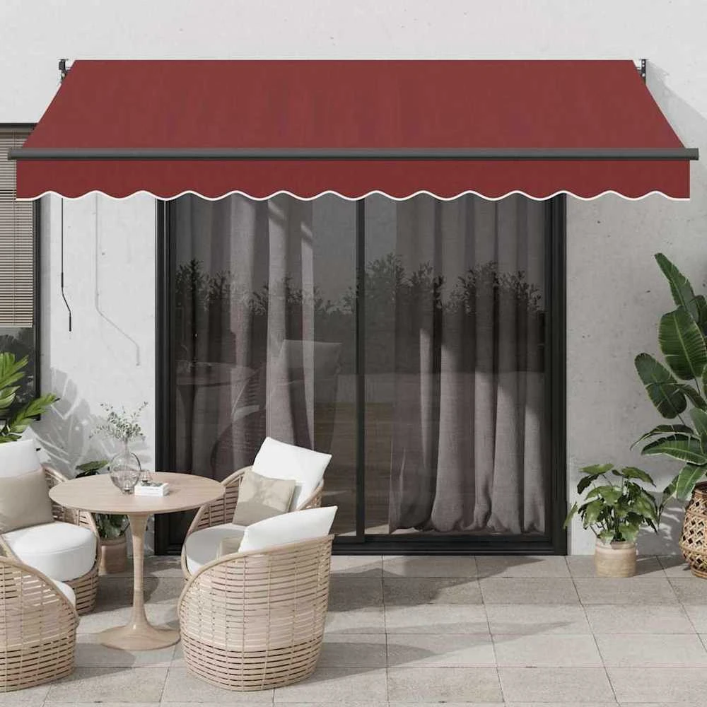 Automatinė ištraukiama markizė, bordo spalvos, 350x250cm