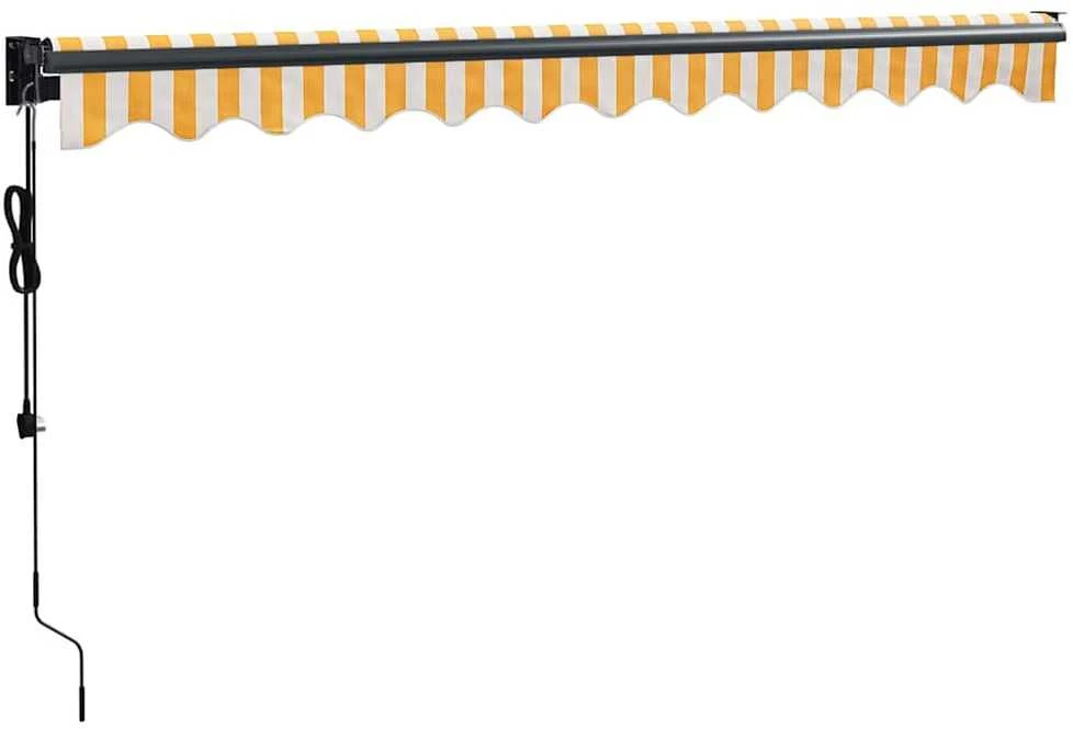 Automatinė ištraukiama markizė, geltona ir balta, 3,5x2,5m