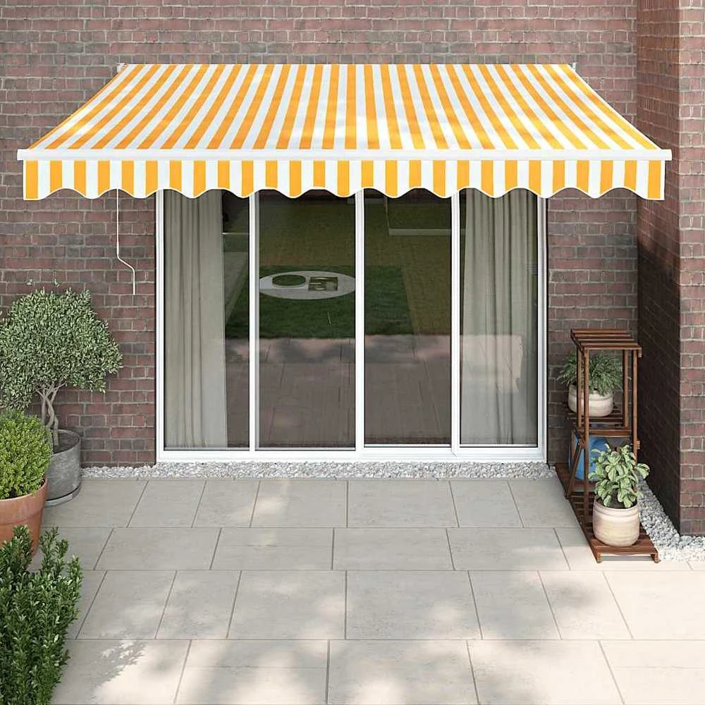 Automatinė ištraukiama markizė, geltona ir balta, 3x2,5m