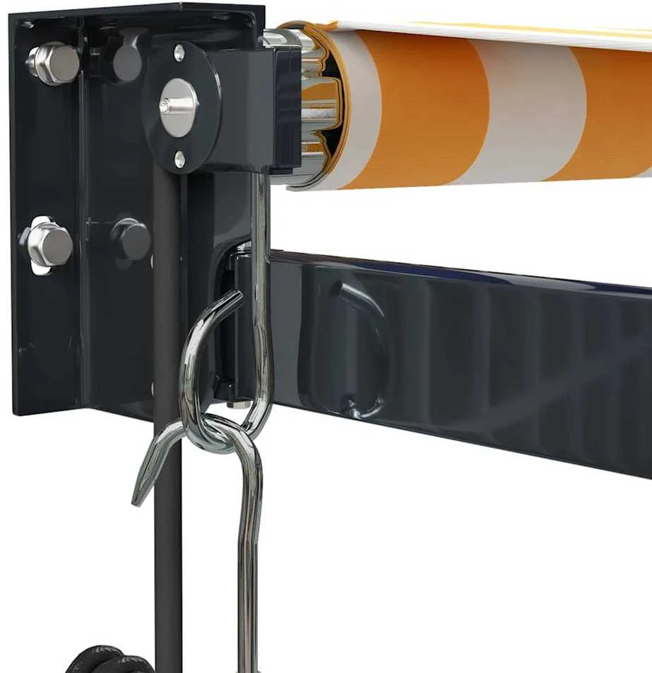 Automatinė ištraukiama markizė, geltona ir balta, 3,5x2,5m
