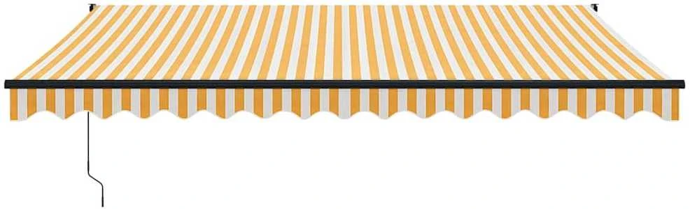 Automatinė ištraukiama markizė, geltona ir balta, 4x3m