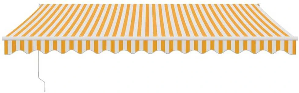 Automatinė ištraukiama markizė, geltona ir balta, 4x3m