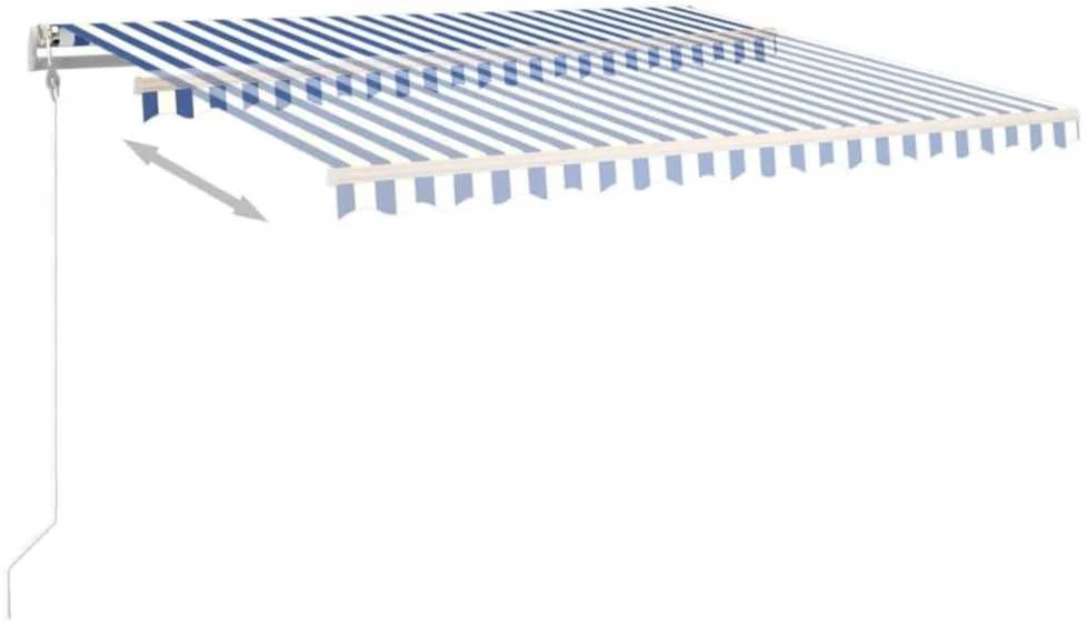 Automatinė ištraukiama markizė, mėlyna/balta, 400x350cm