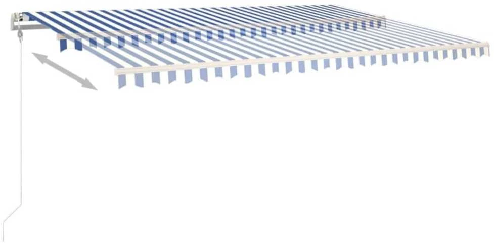 Automatinė ištraukiama markizė, mėlyna/balta, 500x350cm
