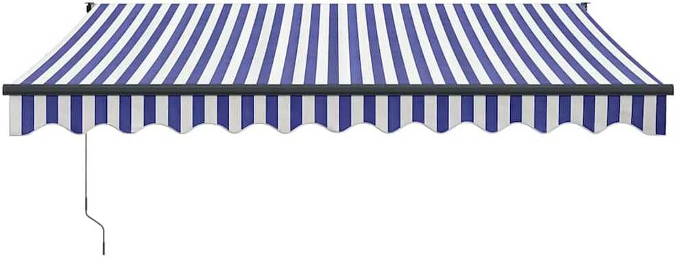 Automatinė ištraukiama markizė, mėlyna ir balta, 3,5x2,5m