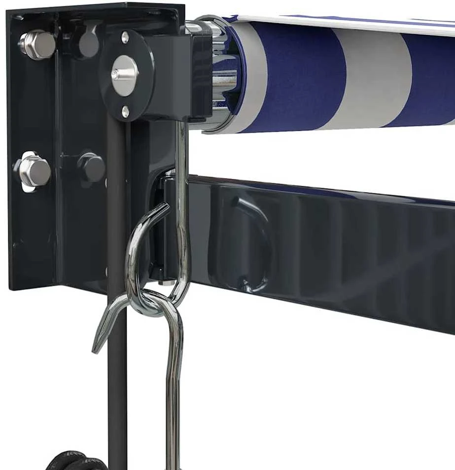 Automatinė ištraukiama markizė, mėlyna ir balta, 3,5x2,5m