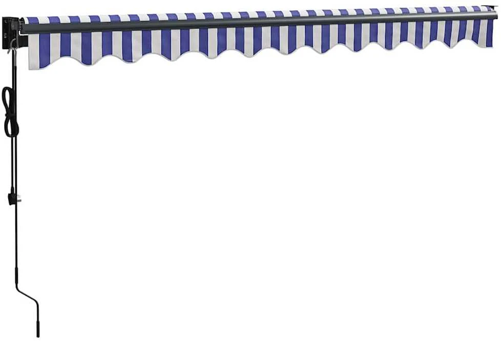 Automatinė ištraukiama markizė, mėlyna ir balta, 3,5x2,5m