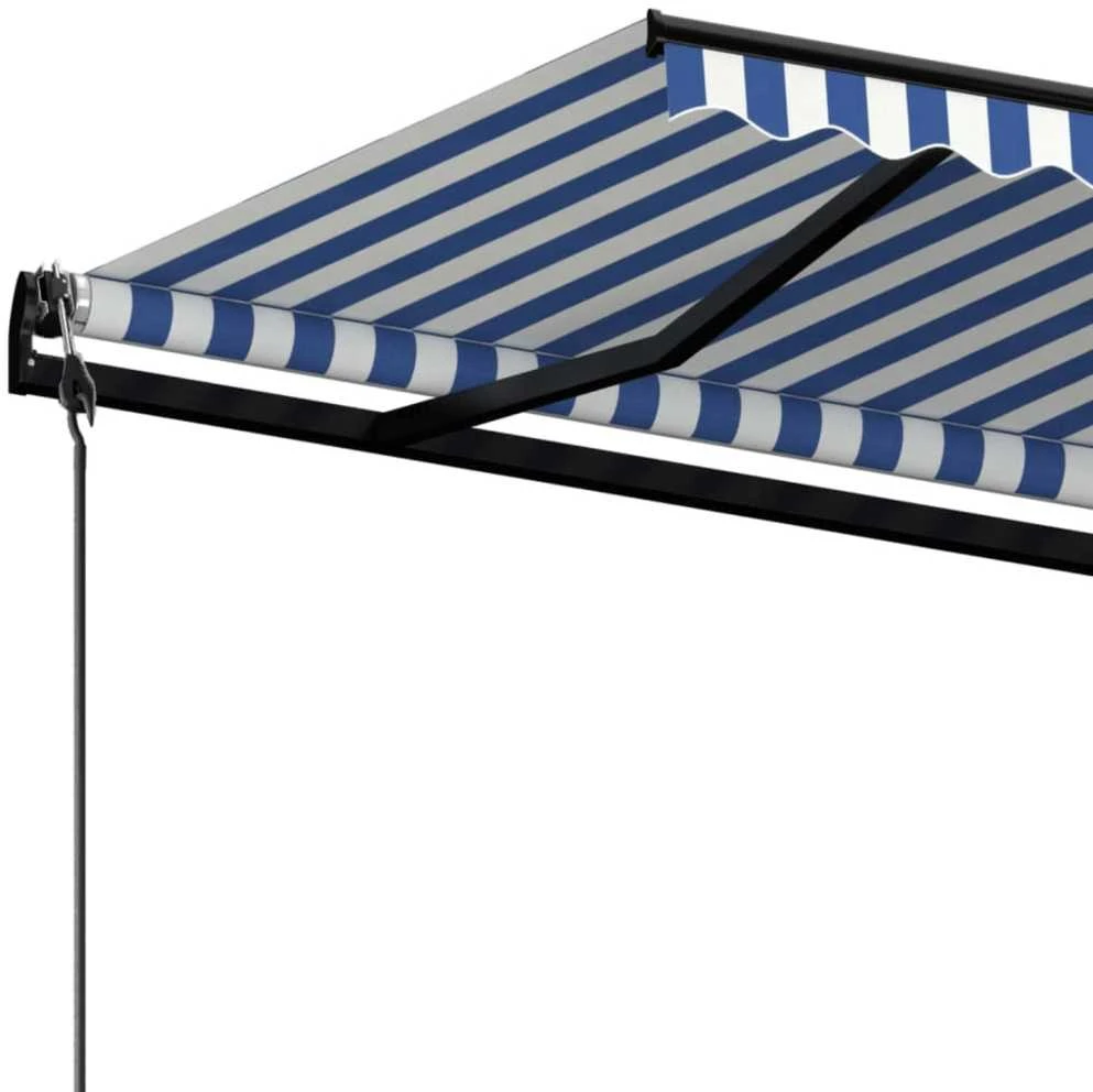 Automatinė ištraukiama markizė, mėlyna ir balta, 450x350cm