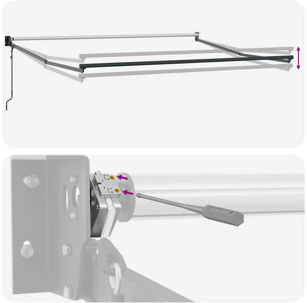 Automatinė ištraukiama markizė, oranžinė ir ruda, 3,5x2,5m