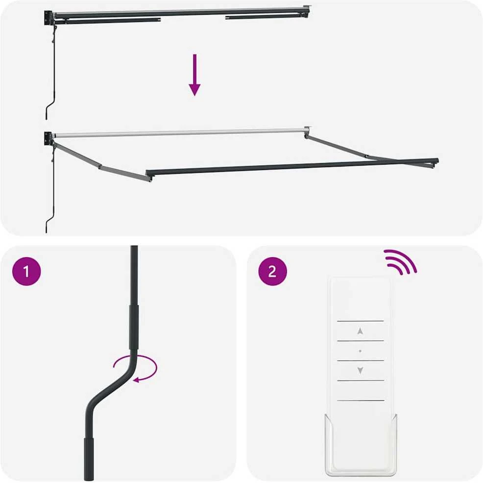 Automatinė ištraukiama markizė, oranžinė ir ruda, 3,5x2,5m