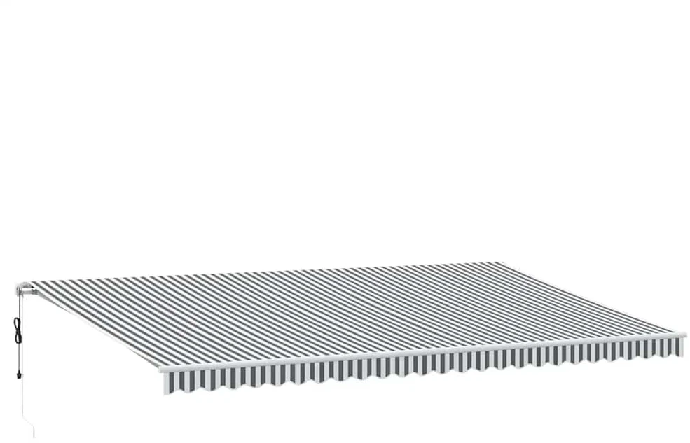 Automatinė ištraukiama markizė su LED, antracito ir baltos spalvos, 600x300 cm