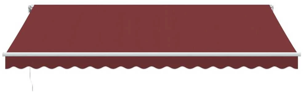 Automatinė ištraukiama markizė su LED, bordo spalvos, 450x350cm