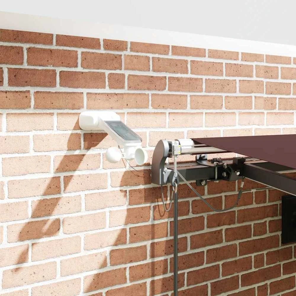 Automatinė ištraukiama markizė su LED, bordo spalvos, 450x300cm