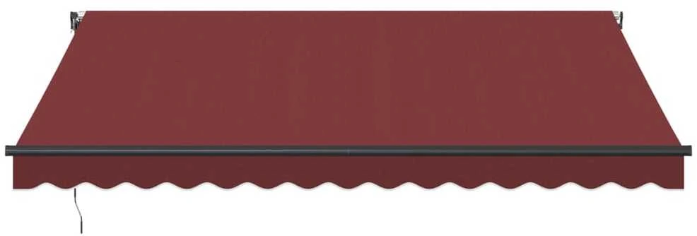 Automatinė ištraukiama markizė su LED, bordo spalvos, 400x350cm