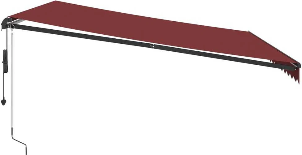 Automatinė ištraukiama markizė su LED, bordo spalvos, 450x350cm