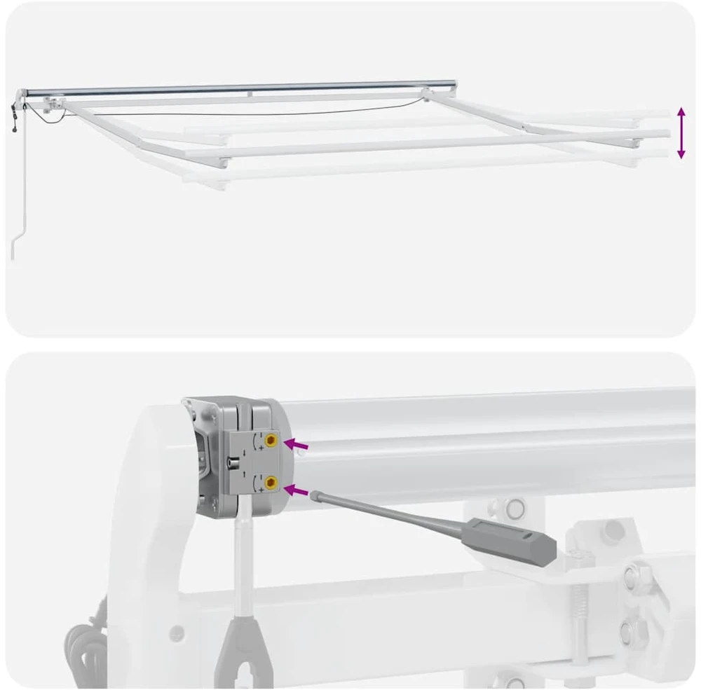 Automatinė ištraukiama markizė su LED, bordo spalvos, 300x250cm