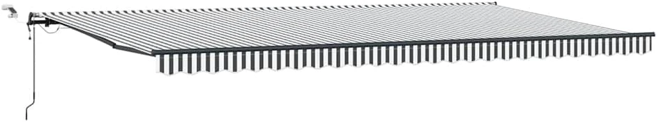 Automatinė ištraukiama markizė su LED lemputėmis, antracito ir baltos spalvos, 600x300 cm