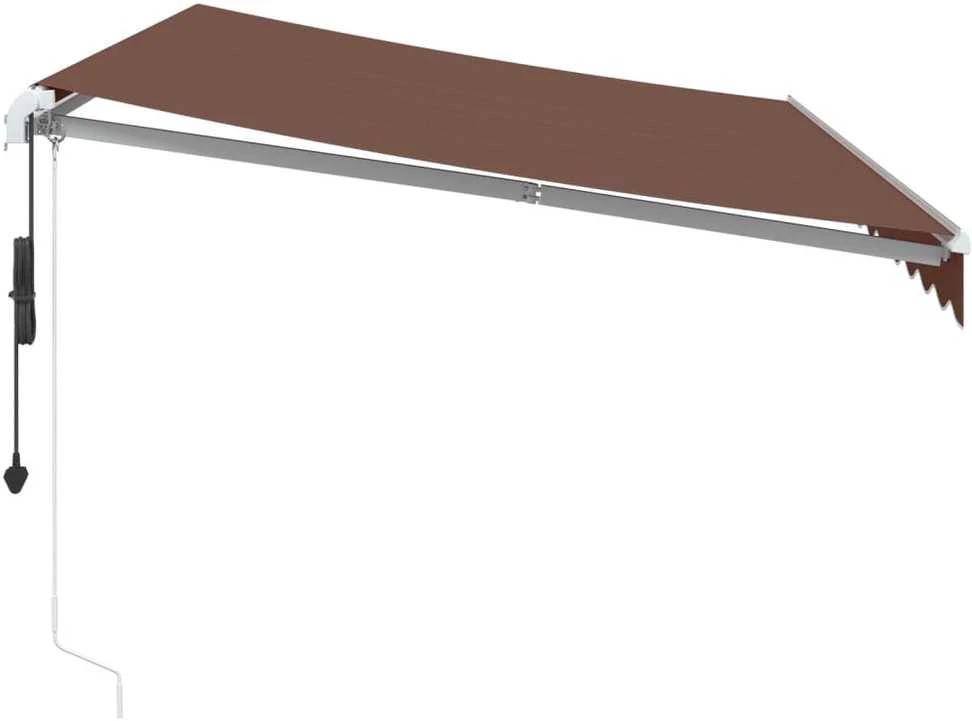 Automatinė ištraukiama markizė su LED, ruda, 350x250cm