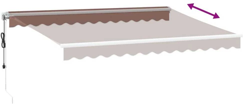 Automatinė ištraukiama markizė su LED, ruda, 350x250cm