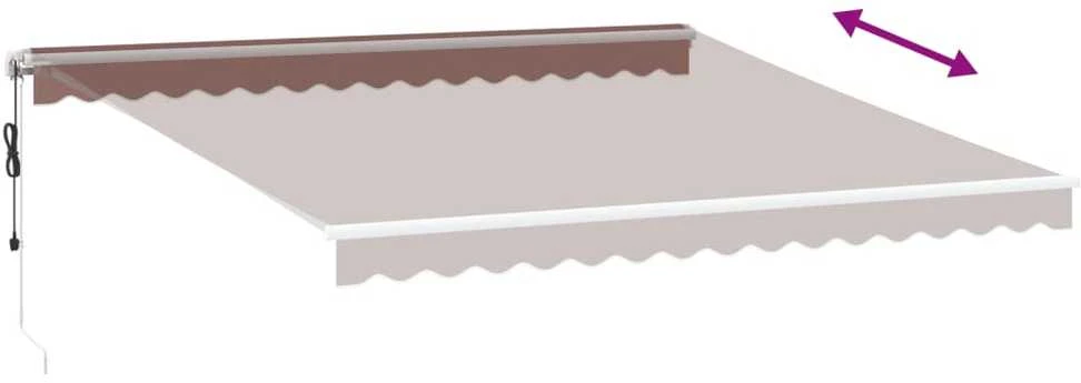 Automatinė ištraukiama markizė su LED, rudos spalvos, 400x350cm