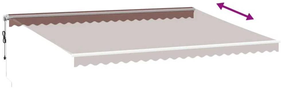 Automatinė ištraukiama markizė su LED, rudos spalvos, 500x350cm