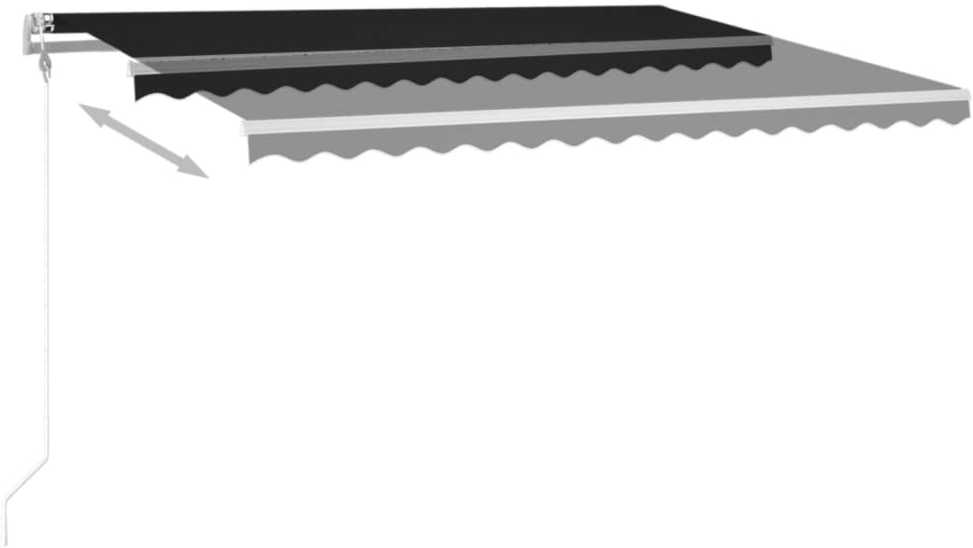 Automatinė markizė su LED/vėjo jutikliu, antracito, 400x300cm