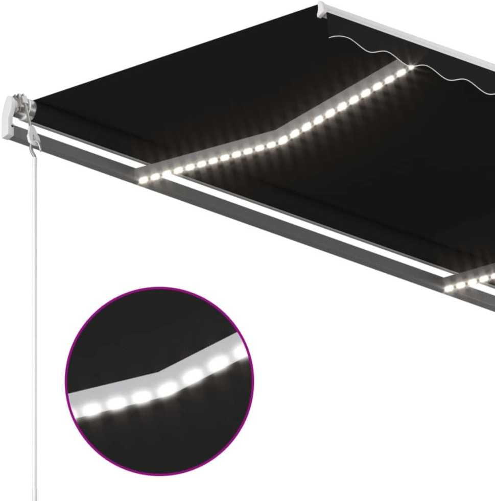 Automatinė markizė su LED/vėjo jutikliu, antracito, 400x300cm