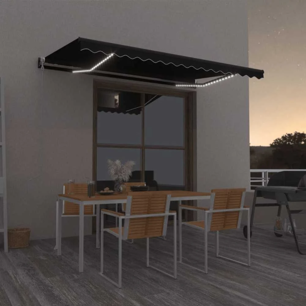 Automatinė markizė su LED/vėjo jutikliu, antracito, 400x350cm