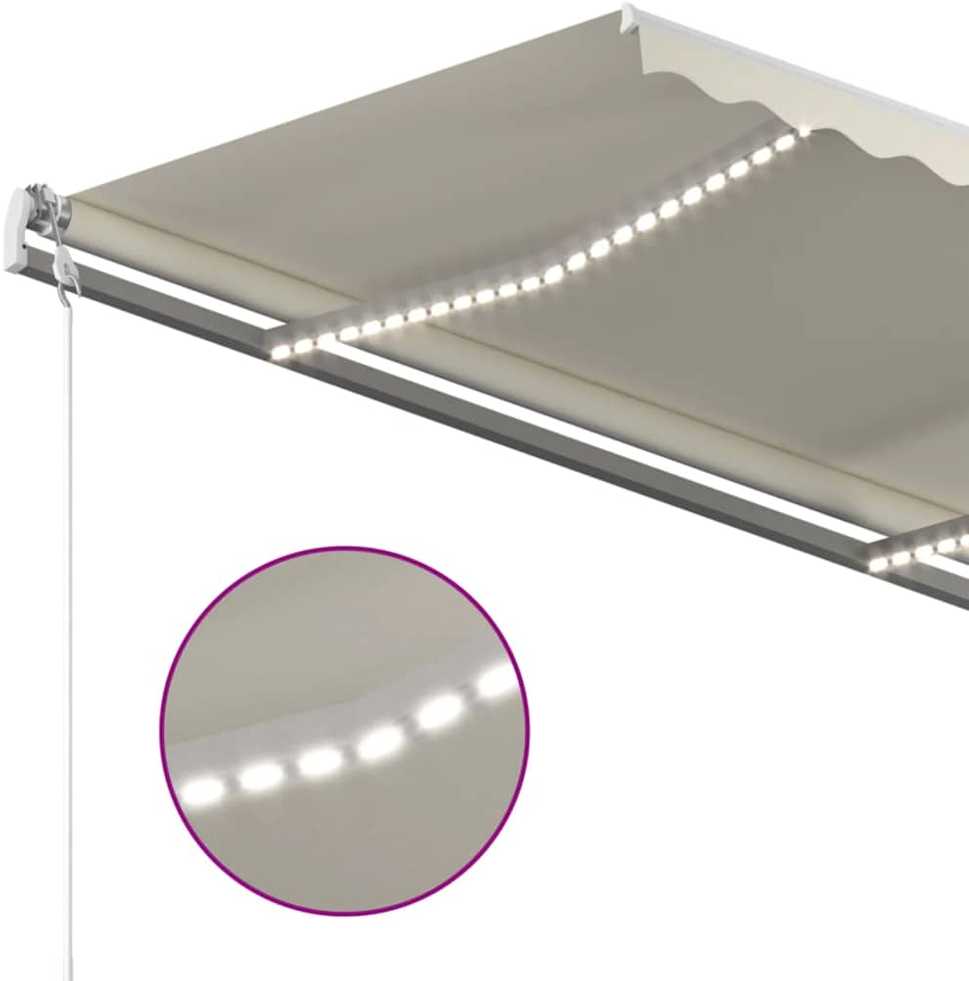 Automatinė markizė su LED/vėjo jutikliu, kreminė, 400x300cm