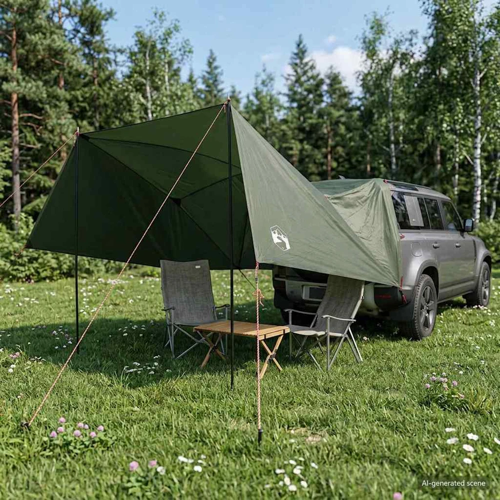 Automobilių palapinė 308 x 215 x 220 cm Armijos Žalia