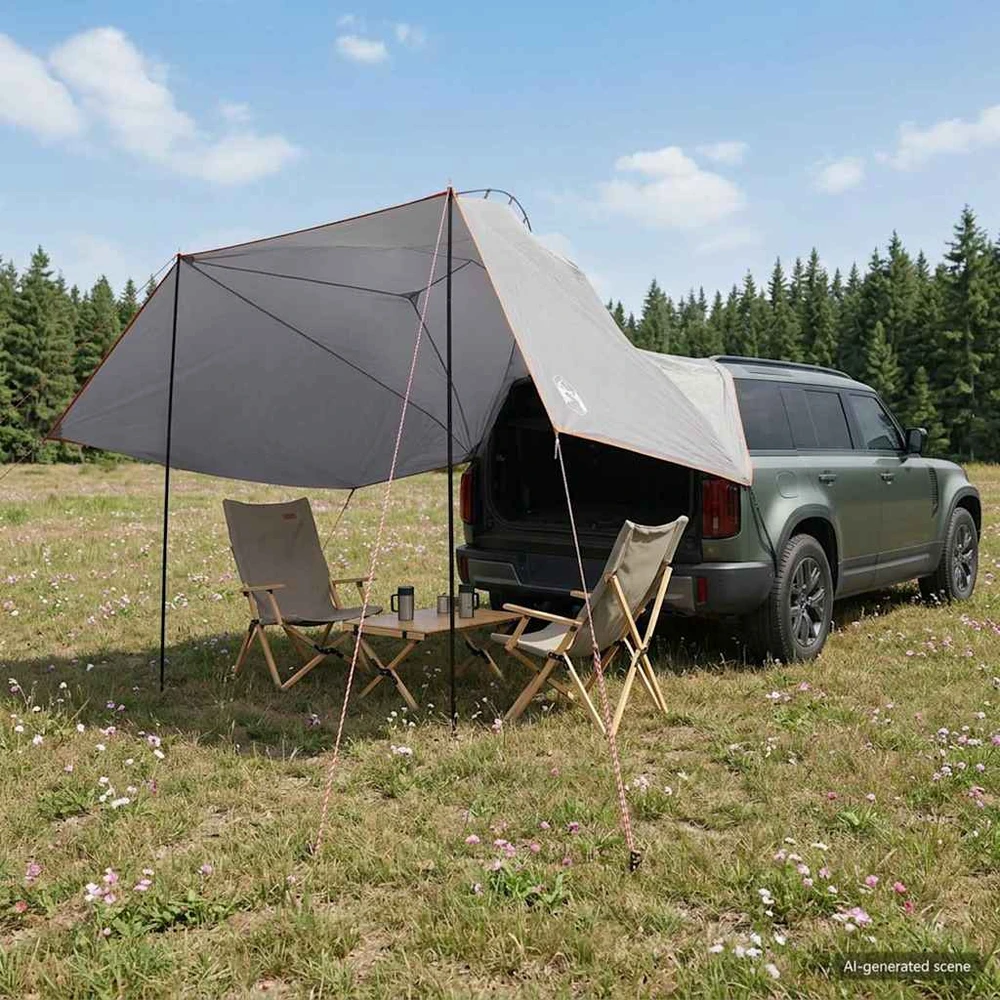 Automobilių palapinė 350 x 250 cm Pilka ir oranžinė