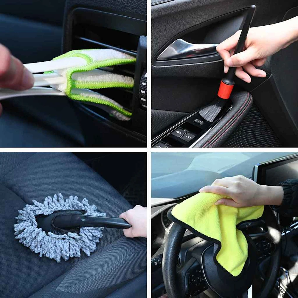Automobilių šepetėlių rinkinys Įvairiaspalvis poliratanas