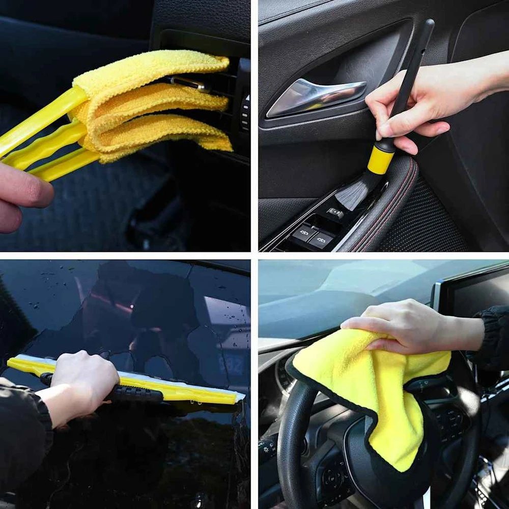 Automobilių šepetėlių rinkinys Įvairiaspalvis poliratanas