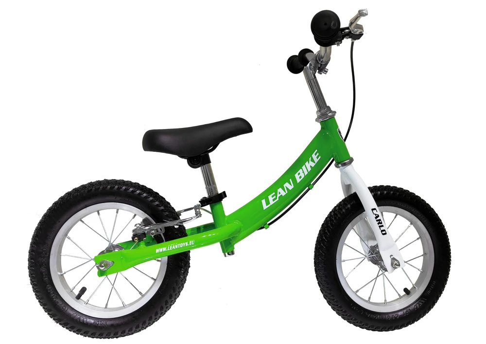 Lean Toys Balansinis dviratis vaikams Carlo, žalias, reguliuojamas aukštis